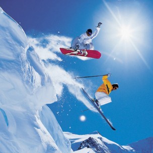Skiing or Snowboarding